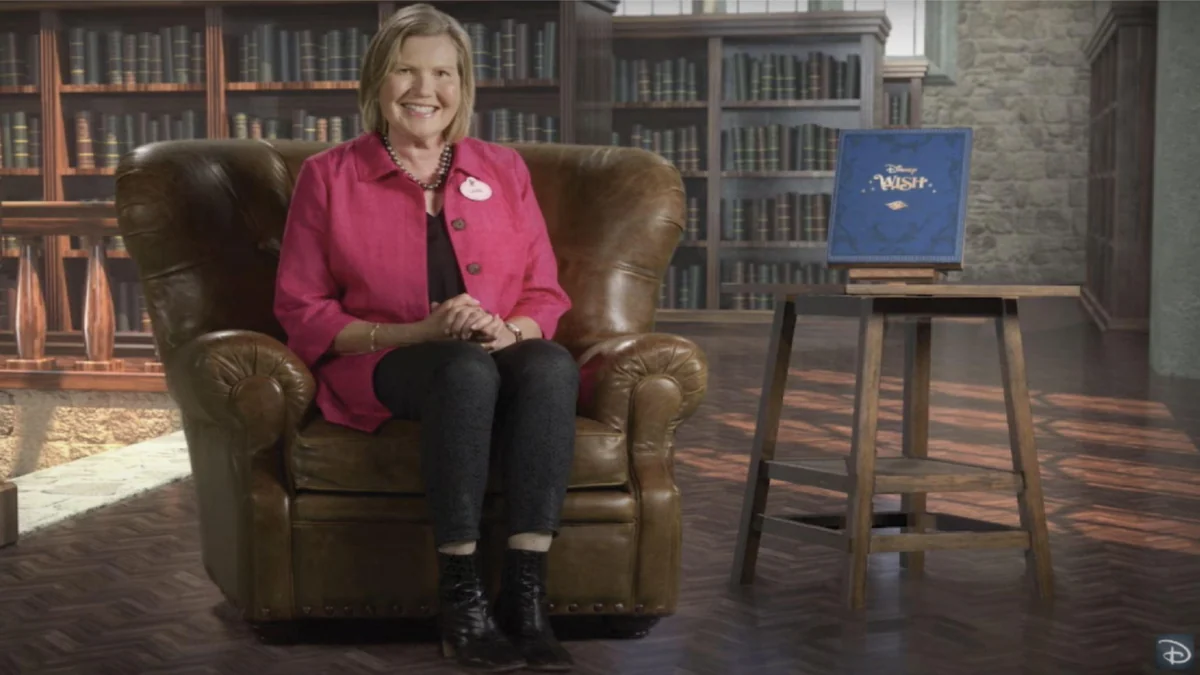 Disney host presenting the Storybox in the virtual show