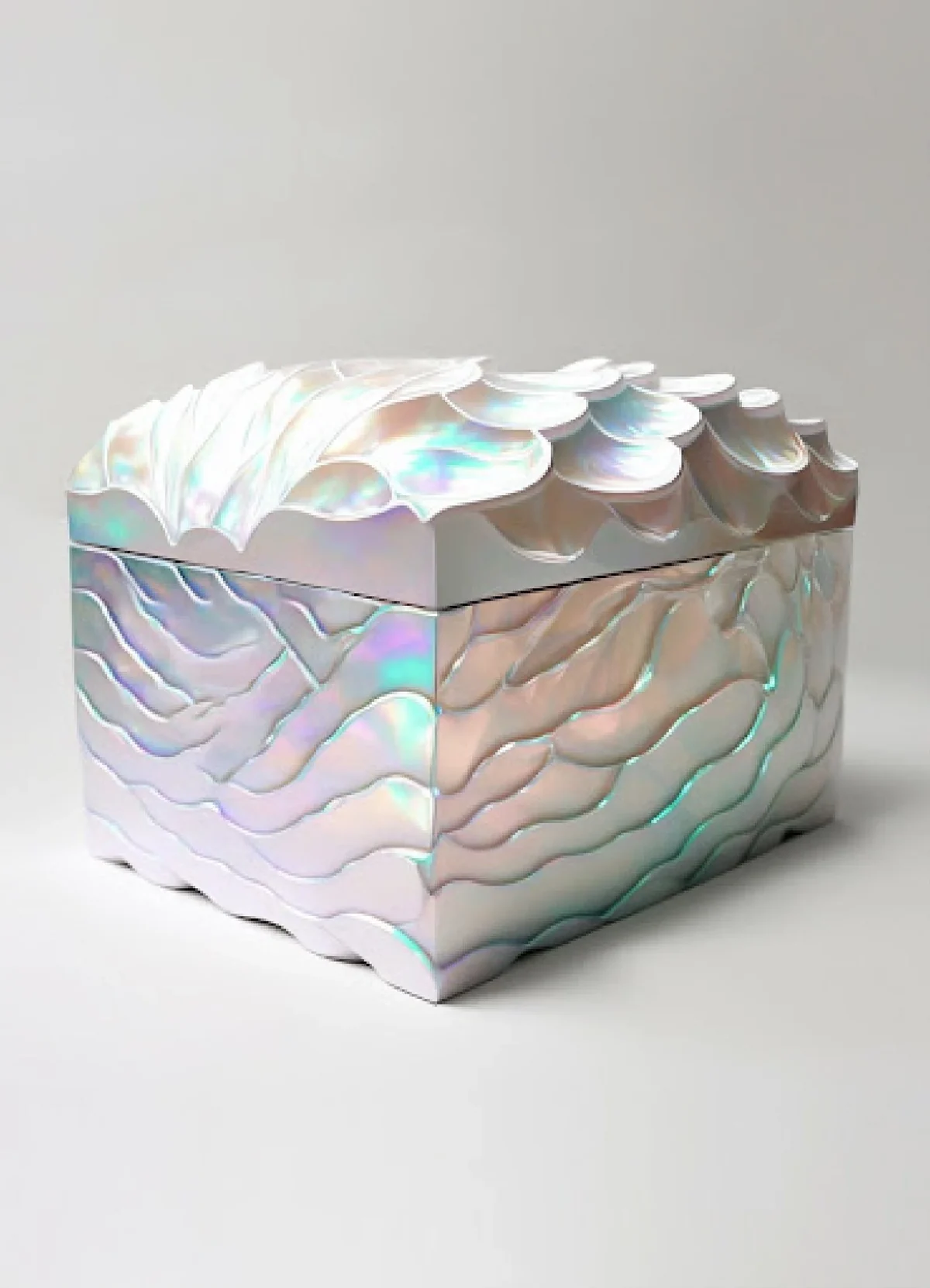 Original design sketch of the pearlescent treasure chest