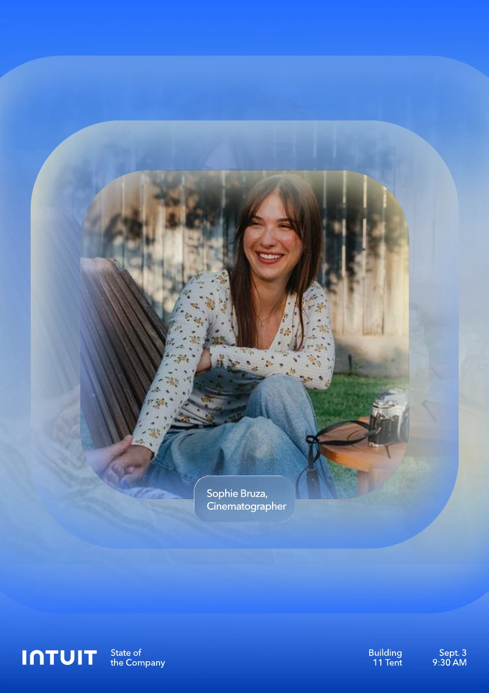Poster with a portrait of a customer in a soft frame